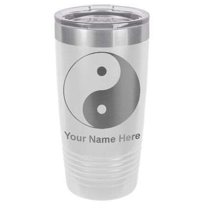 20oz Vacuum Insulated Tumbler Mug, Yin Yang, Personalized Engraving Included