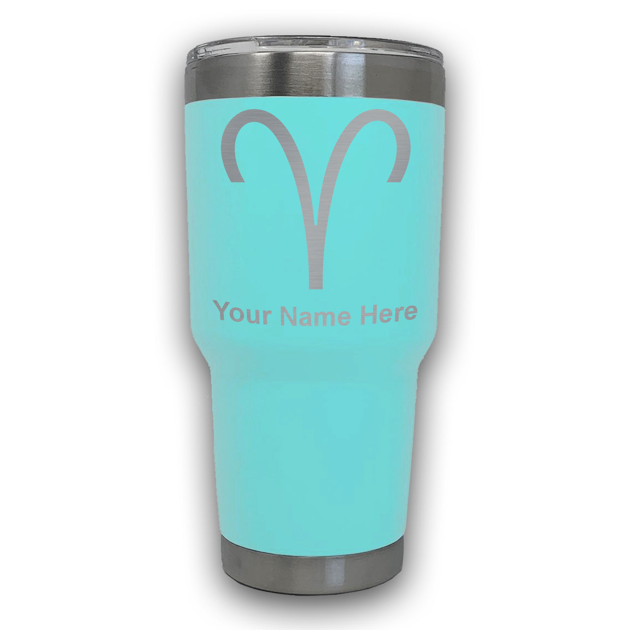 LaserGram 30oz Tumbler Mug, Zodiac Sign Aries, Personalized Engraving Included