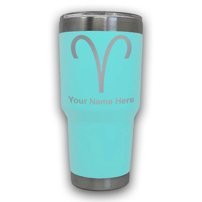 LaserGram 30oz Tumbler Mug, Zodiac Sign Aries, Personalized Engraving Included