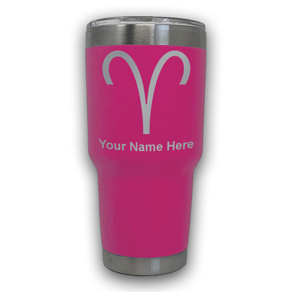 LaserGram 30oz Tumbler Mug, Zodiac Sign Aries, Personalized Engraving Included