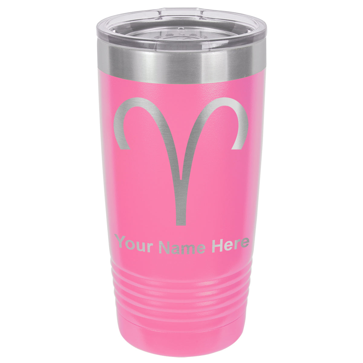 20oz Vacuum Insulated Tumbler Mug, Zodiac Sign Aries, Personalized Engraving Included