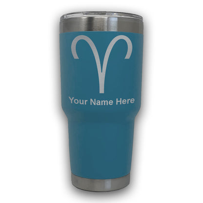 LaserGram 30oz Tumbler Mug, Zodiac Sign Aries, Personalized Engraving Included