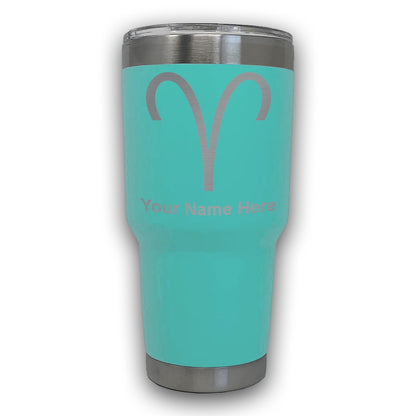 LaserGram 30oz Tumbler Mug, Zodiac Sign Aries, Personalized Engraving Included