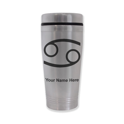 Commuter Travel Mug, Zodiac Sign Cancer, Personalized Engraving Included