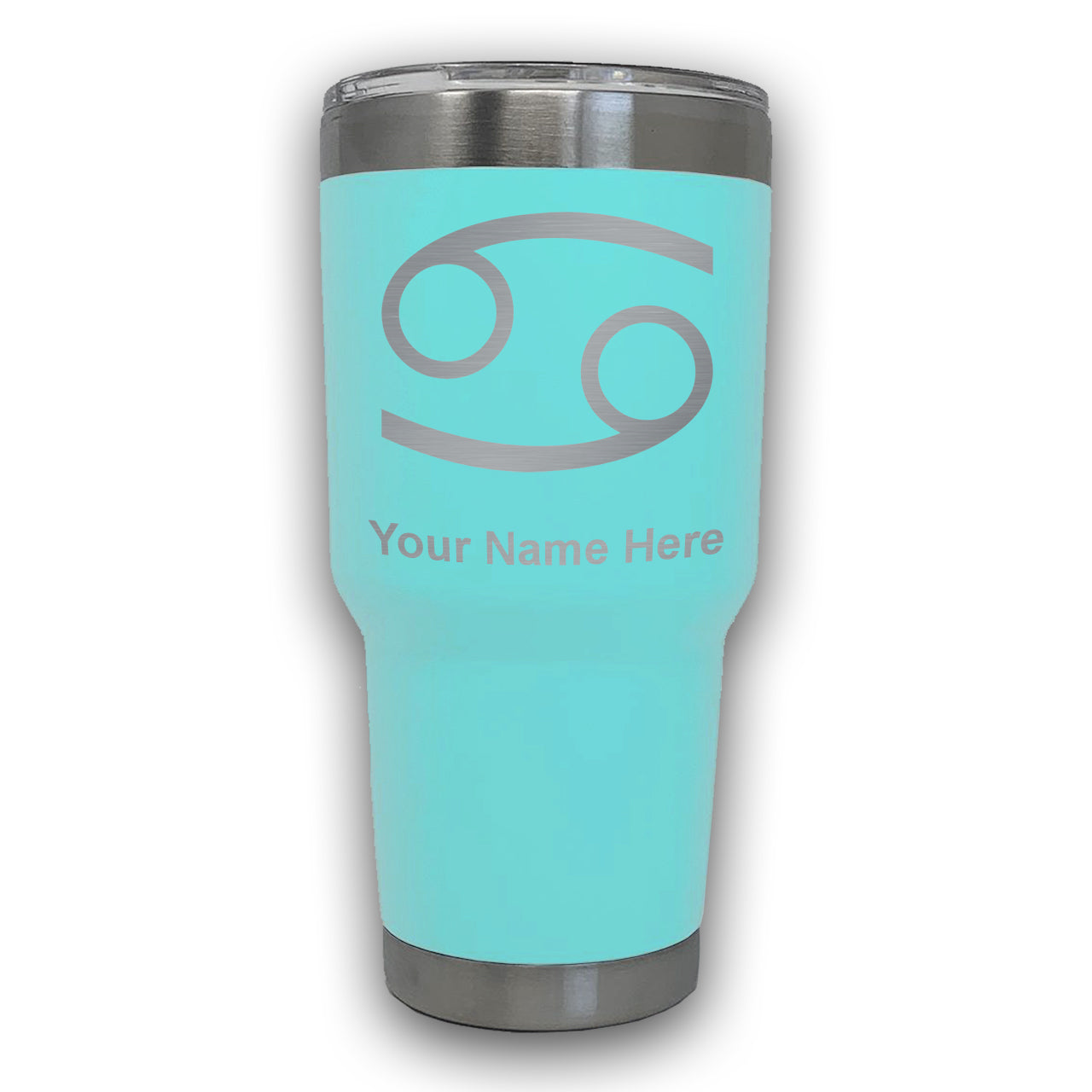 LaserGram 30oz Tumbler Mug, Zodiac Sign Cancer, Personalized Engraving Included