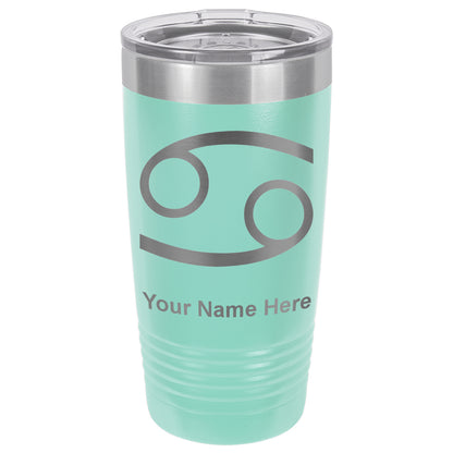 20oz Vacuum Insulated Tumbler Mug, Zodiac Sign Cancer, Personalized Engraving Included