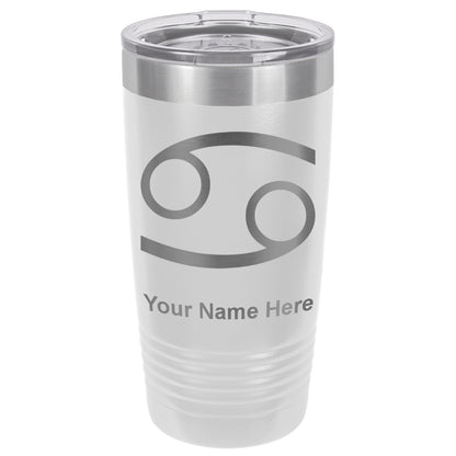 20oz Vacuum Insulated Tumbler Mug, Zodiac Sign Cancer, Personalized Engraving Included