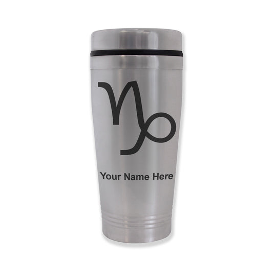 Commuter Travel Mug, Zodiac Sign Capricorn, Personalized Engraving Included