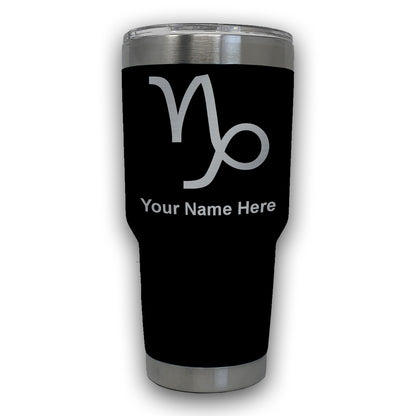 LaserGram 30oz Tumbler Mug, Zodiac Sign Capricorn, Personalized Engraving Included