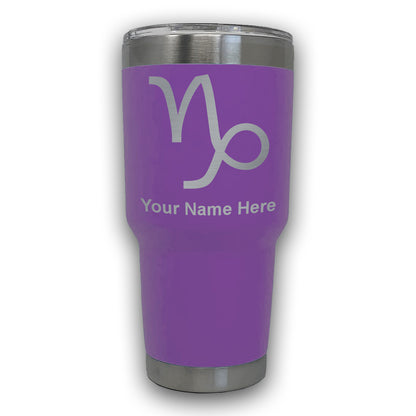 LaserGram 30oz Tumbler Mug, Zodiac Sign Capricorn, Personalized Engraving Included