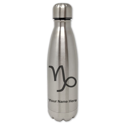 LaserGram Single Wall Water Bottle, Zodiac Sign Capricorn, Personalized Engraving Included