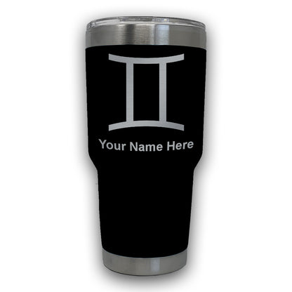 LaserGram 30oz Tumbler Mug, Zodiac Sign Gemini, Personalized Engraving Included