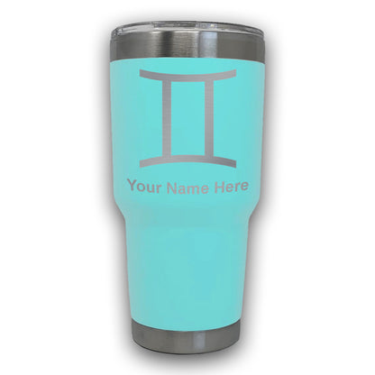 LaserGram 30oz Tumbler Mug, Zodiac Sign Gemini, Personalized Engraving Included