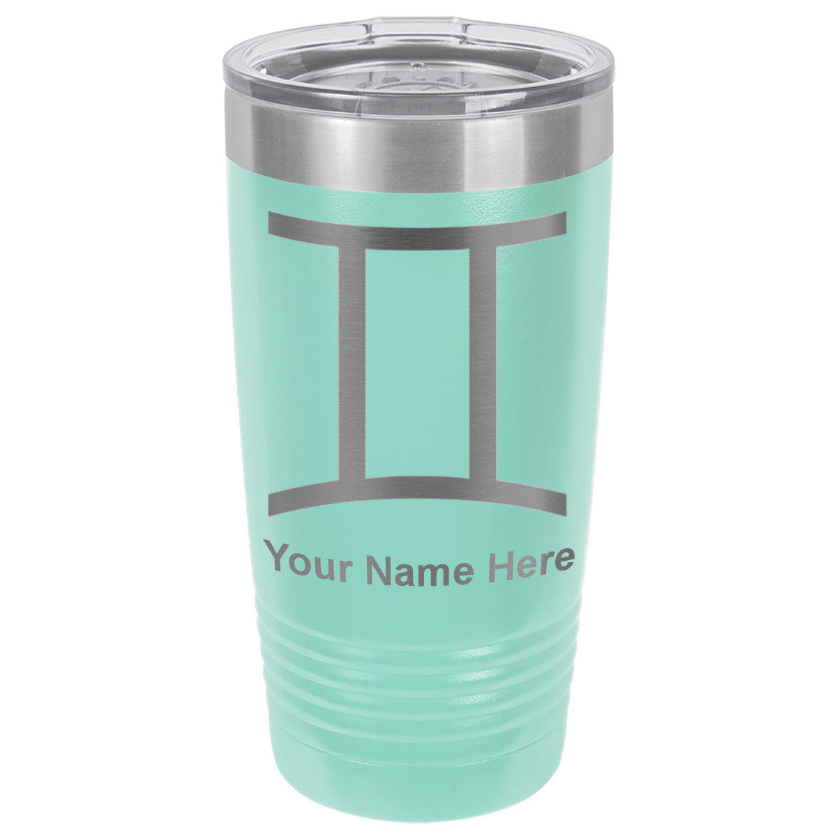 20oz Vacuum Insulated Tumbler Mug, Zodiac Sign Gemini, Personalized Engraving Included