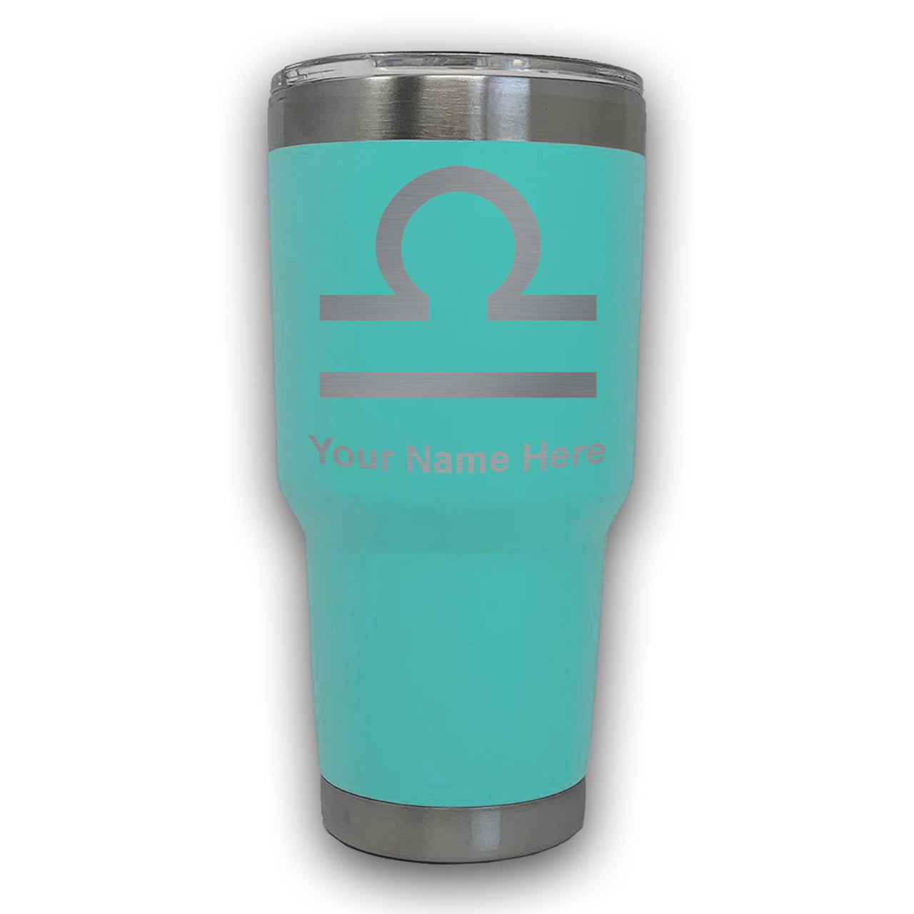 LaserGram 30oz Tumbler Mug, Zodiac Sign Libra, Personalized Engraving Included