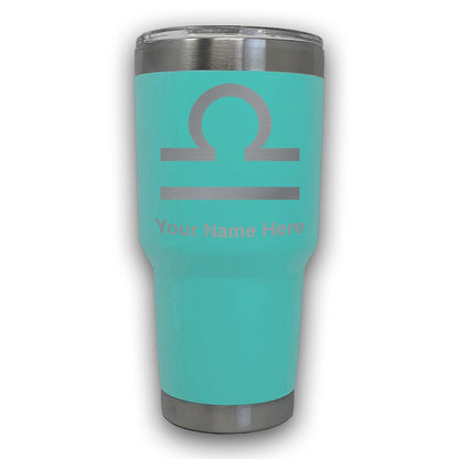 LaserGram 30oz Tumbler Mug, Zodiac Sign Libra, Personalized Engraving Included