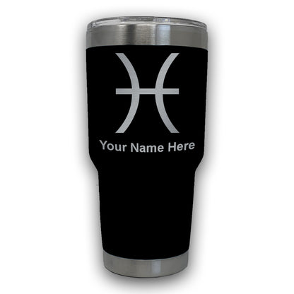 LaserGram 30oz Tumbler Mug, Zodiac Sign Pisces, Personalized Engraving Included