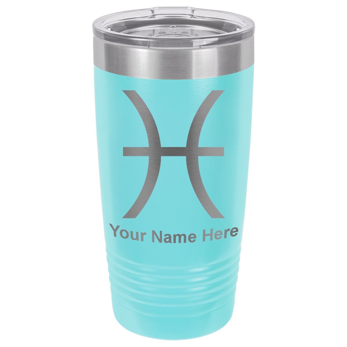 20oz Vacuum Insulated Tumbler Mug, Zodiac Sign Pisces, Personalized Engraving Included