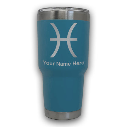 LaserGram 30oz Tumbler Mug, Zodiac Sign Pisces, Personalized Engraving Included