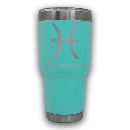 LaserGram 30oz Tumbler Mug, Zodiac Sign Pisces, Personalized Engraving Included