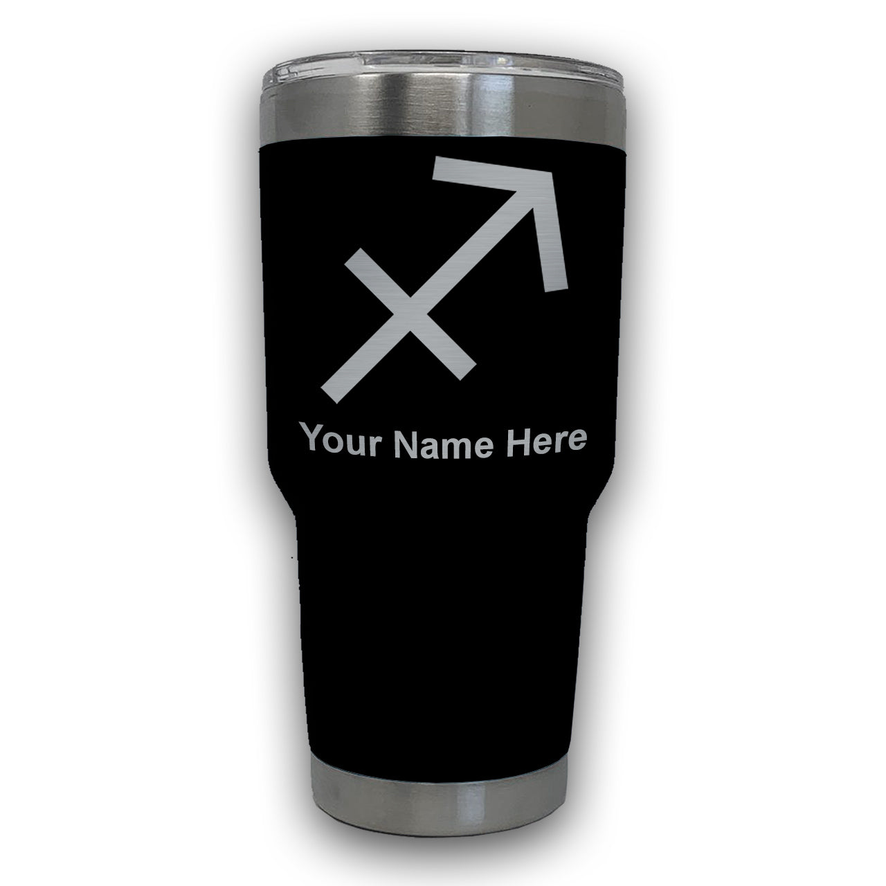 LaserGram 30oz Tumbler Mug, Zodiac Sign Sagittarius, Personalized Engraving Included