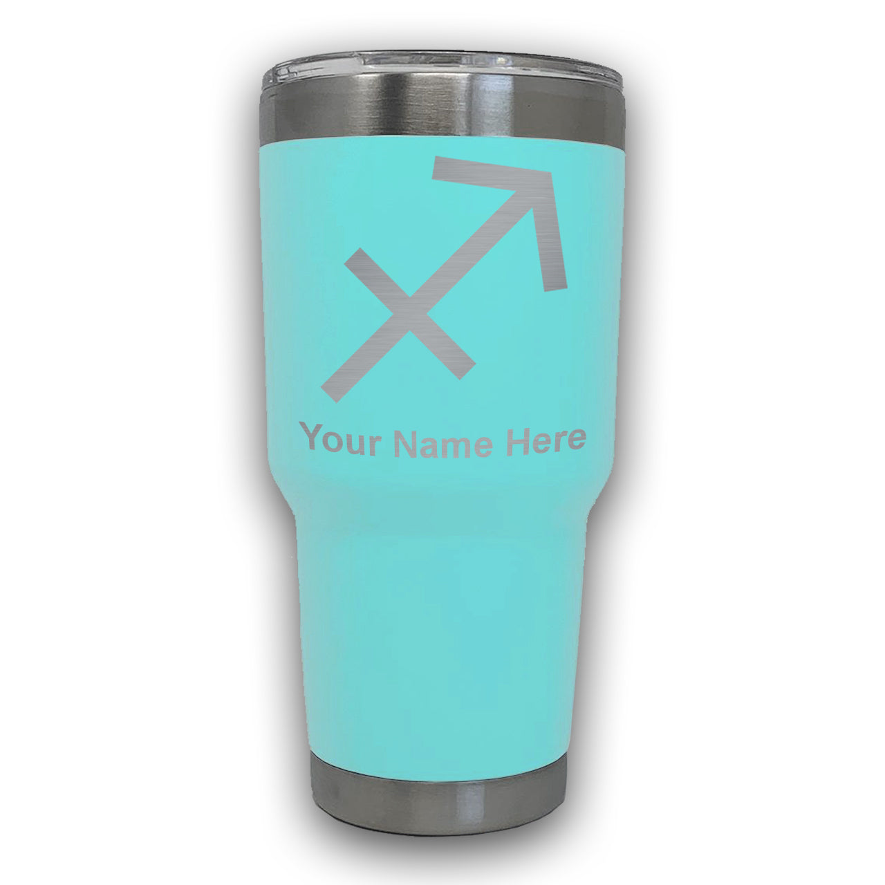 LaserGram 30oz Tumbler Mug, Zodiac Sign Sagittarius, Personalized Engraving Included