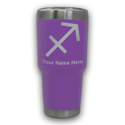 LaserGram 30oz Tumbler Mug, Zodiac Sign Sagittarius, Personalized Engraving Included