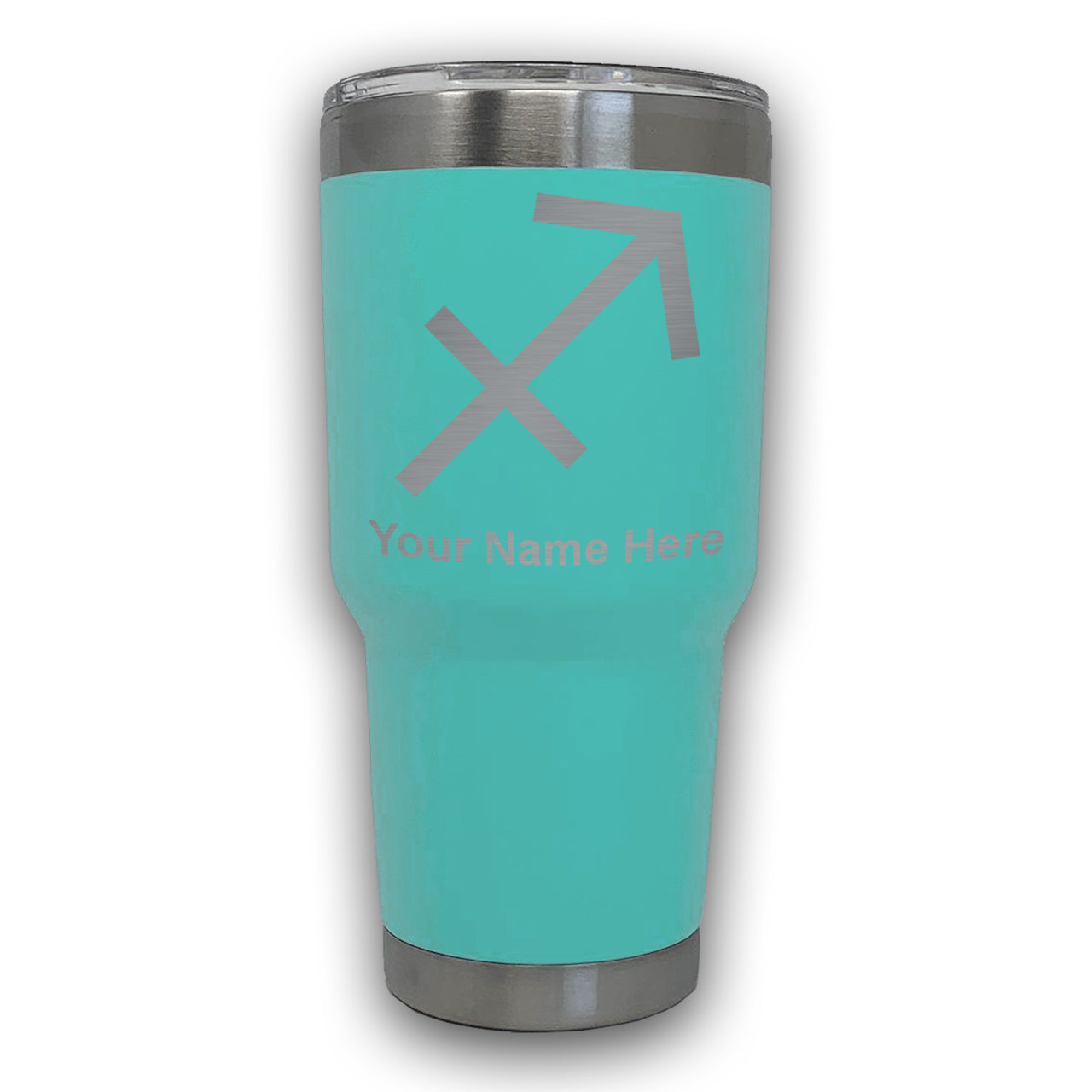 LaserGram 30oz Tumbler Mug, Zodiac Sign Sagittarius, Personalized Engraving Included