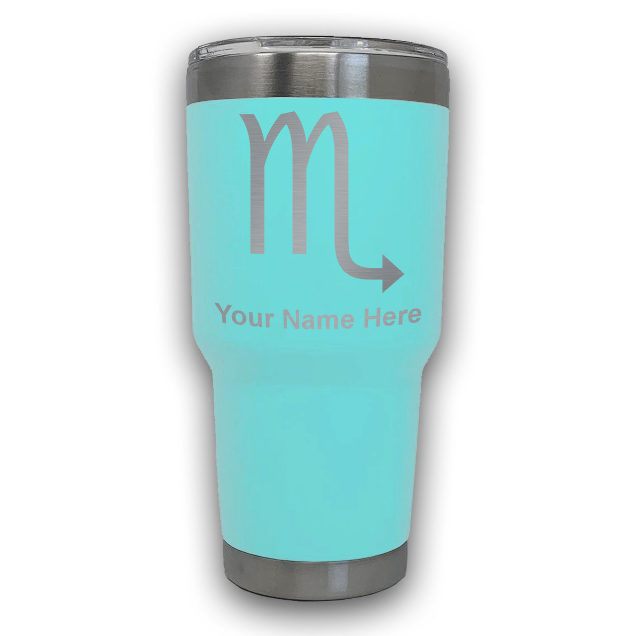 LaserGram 30oz Tumbler Mug, Zodiac Sign Scorpio, Personalized Engraving Included