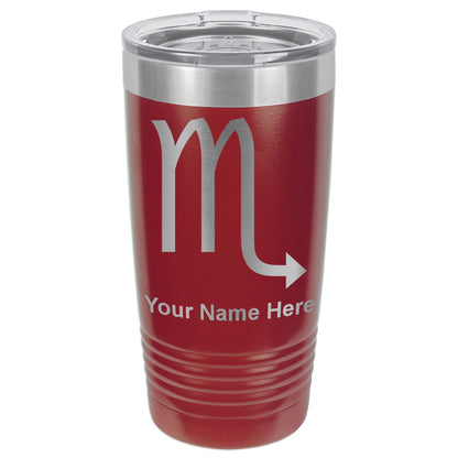 20oz Vacuum Insulated Tumbler Mug, Zodiac Sign Scorpio, Personalized Engraving Included
