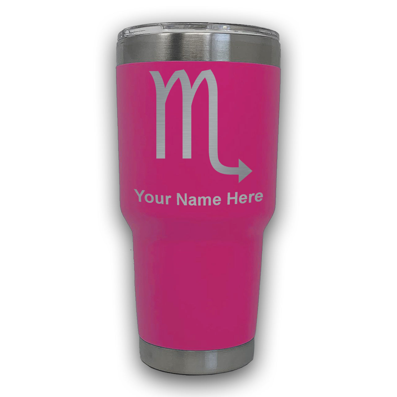 LaserGram 30oz Tumbler Mug, Zodiac Sign Scorpio, Personalized Engraving Included