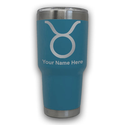 LaserGram 30oz Tumbler Mug, Zodiac Sign Taurus, Personalized Engraving Included