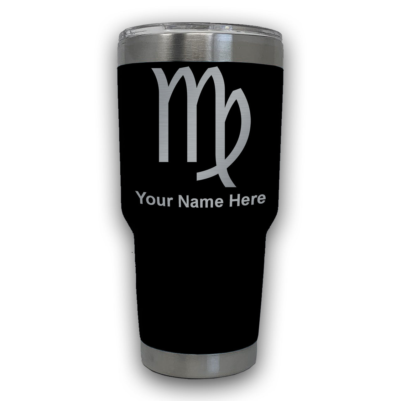 LaserGram 30oz Tumbler Mug, Zodiac Sign Virgo, Personalized Engraving Included