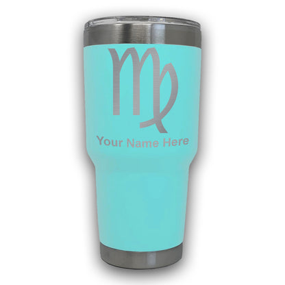 LaserGram 30oz Tumbler Mug, Zodiac Sign Virgo, Personalized Engraving Included