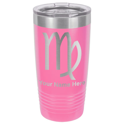 20oz Vacuum Insulated Tumbler Mug, Zodiac Sign Virgo, Personalized Engraving Included