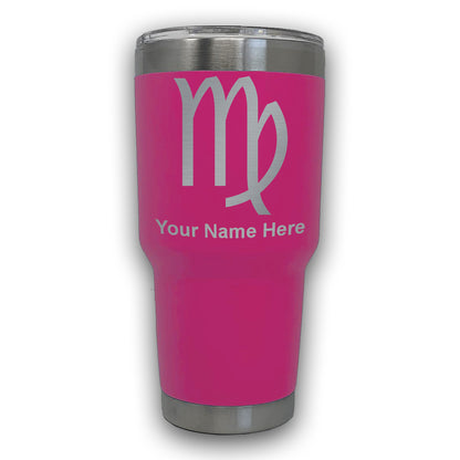 LaserGram 30oz Tumbler Mug, Zodiac Sign Virgo, Personalized Engraving Included