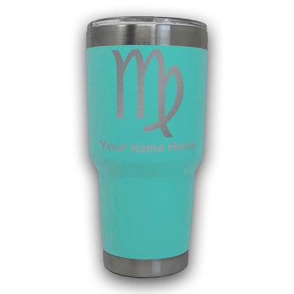 LaserGram 30oz Tumbler Mug, Zodiac Sign Virgo, Personalized Engraving Included