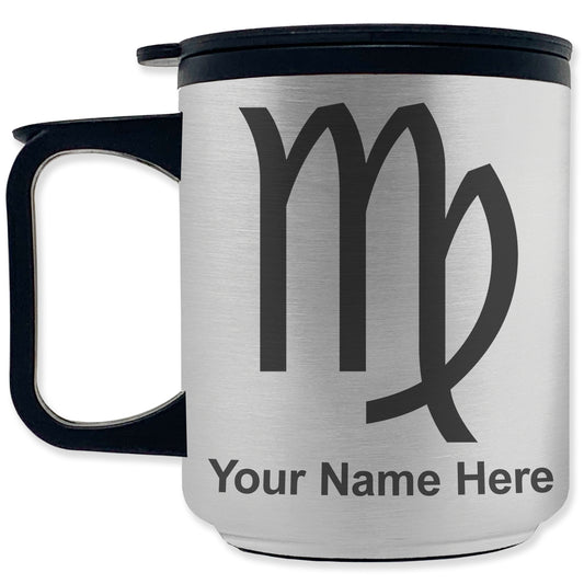Coffee Travel Mug, Zodiac Sign Virgo, Personalized Engraving Included