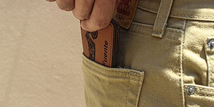 Faux Leather Bi-Fold Wallet, Barrel Racer Turn N Burn, Personalized Engraving Included