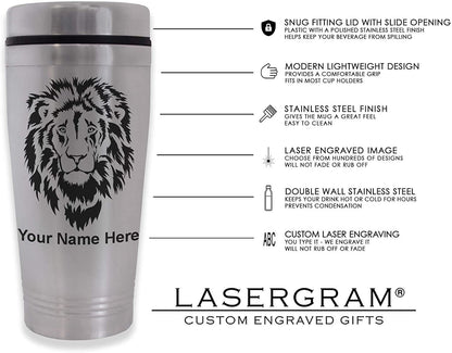 Commuter Travel Mug, Dolphin Heart, Personalized Engraving Included